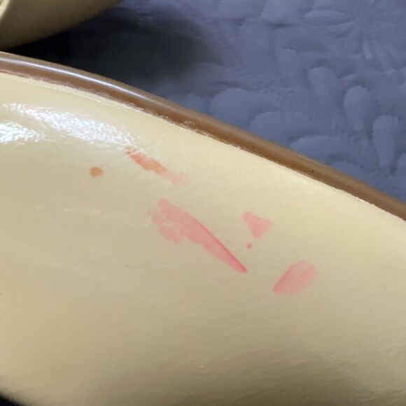 Coach Salma Round Toe Pumps SZ 9.5B Tan Patent Elegant High Heels Shoes Preppy - Picture 10 of 15